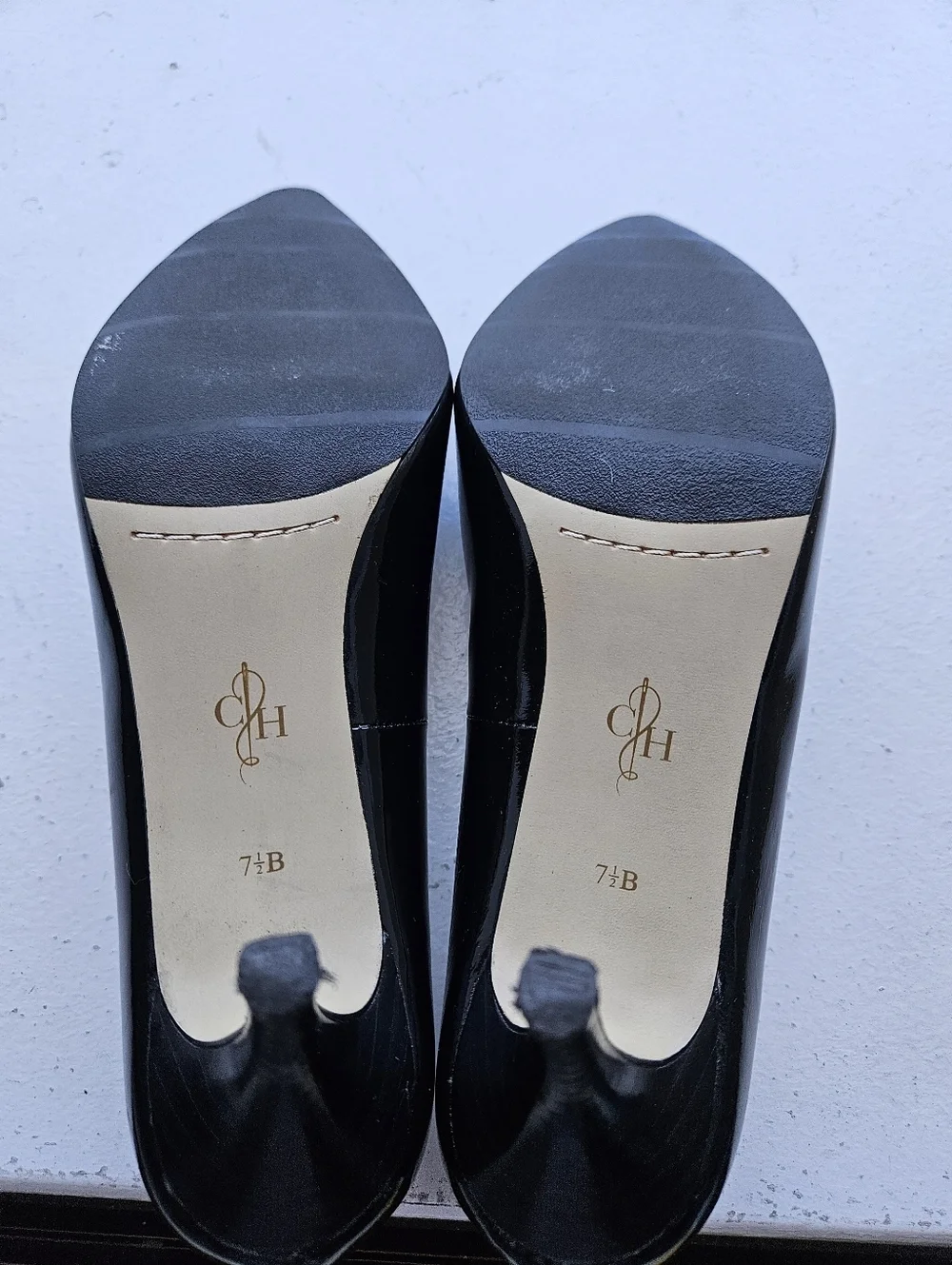 Cole Haan Black Patent Pointed-Toe Pumps Size 7.5